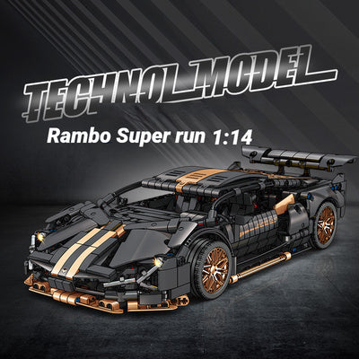 Lamborghini Sian Black Technical Version Building Blocks Car 1269 Pcs, 1:14 Scale