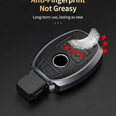 Mercedes Old Key Exclusive Aluminium Alloy Leather Keycase with Holder & Rope Chain