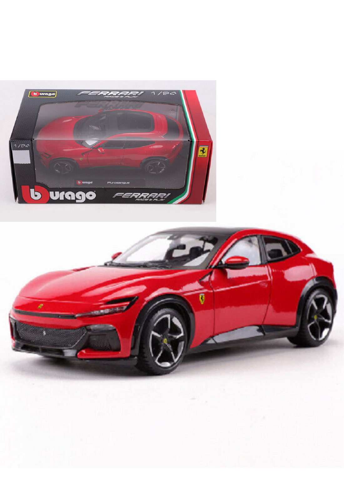 Ferrari Purosangue Red Licensed Bburago 1:24 Diecast Scale Model
