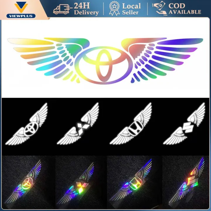 Wings Logo Laser Reflective Car Sticker (Buy 1 Get 1 Free)