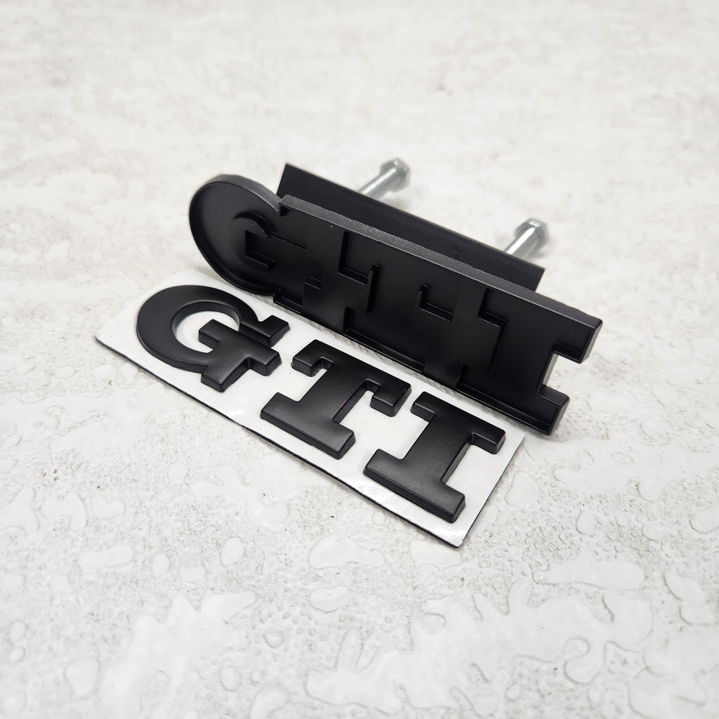 GTI Black Grille Metal Emblem (9.1 x 2.7 cm)