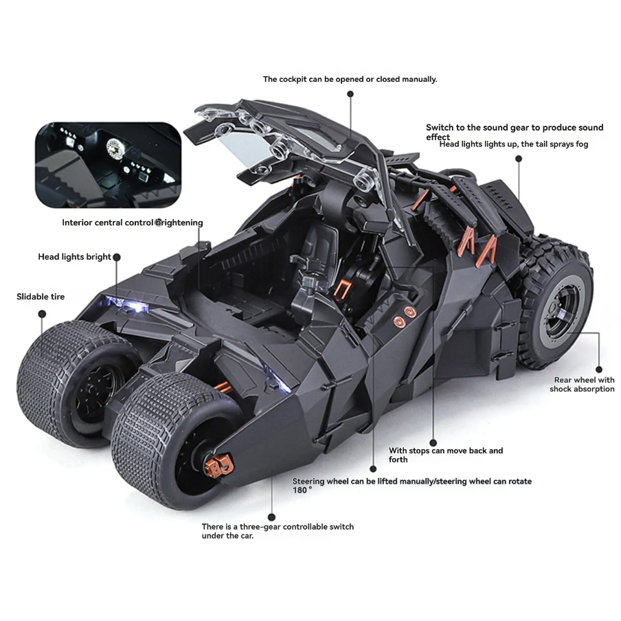 Batmobile Tumbler Dark Knight Metal Diecast Car 1:24 (20x8 cm)