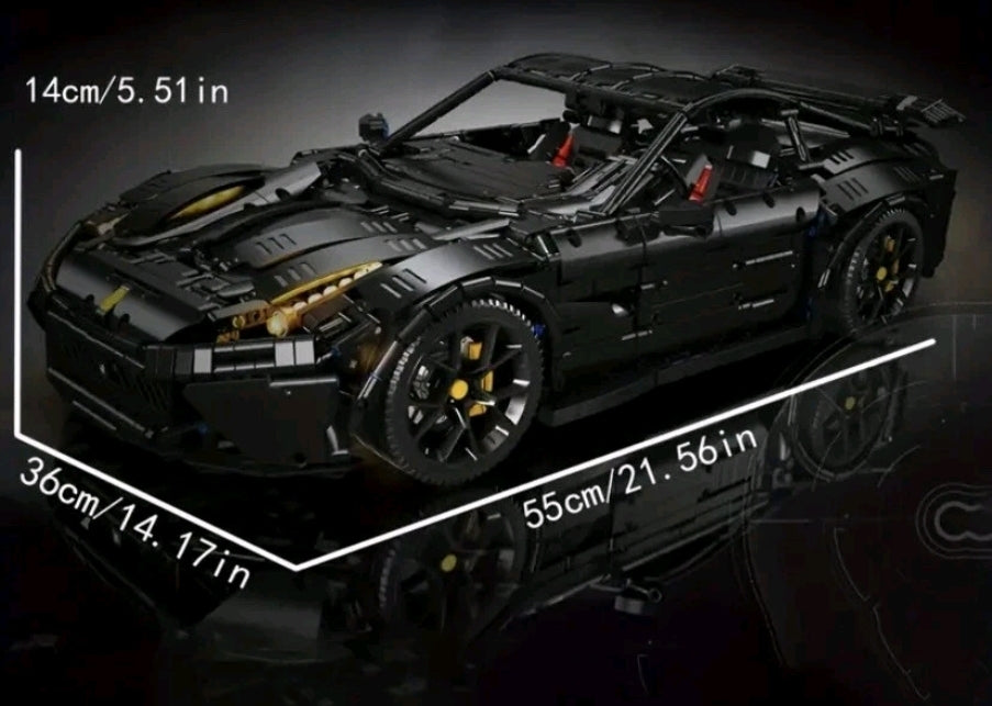 Ferrari F12 Black Technique Version 3097Pcs, 1:8 Scale Building Blocks Car