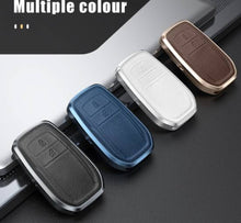 Load image into Gallery viewer, Innova Crysta/Hycross 2 Button New Key Exclusive Aluminium Alloy Leather Keycase with Holder &amp; Rope Chain