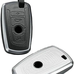BMW Old Key Exclusive Aluminium Alloy Leather Keycase with Holder & Rope Chain