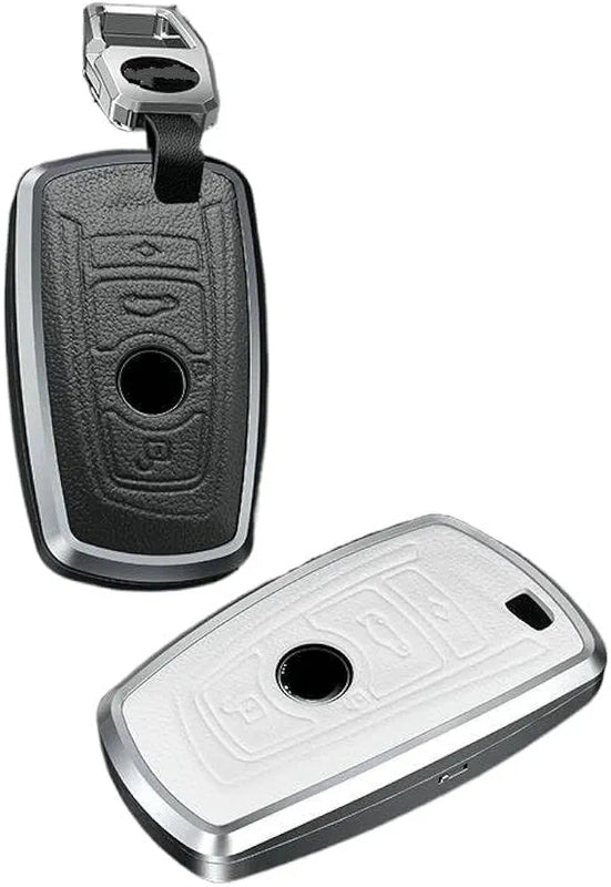 BMW Old Key Exclusive Aluminium Alloy Leather Keycase with Holder & Rope Chain