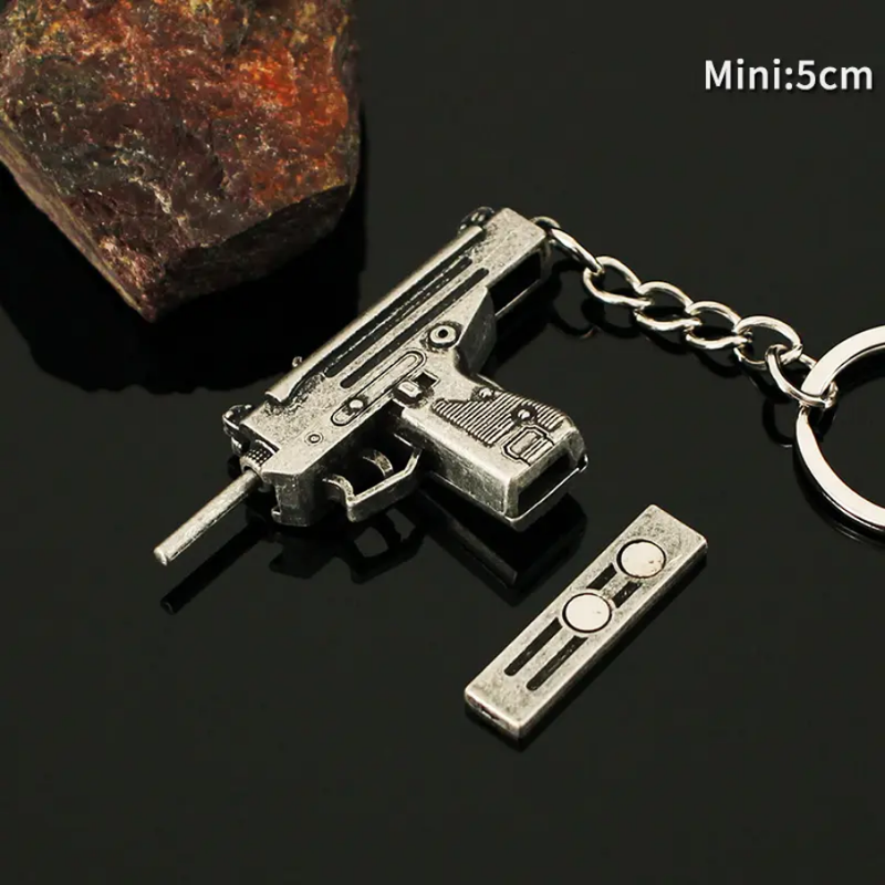 LT Mini Uzi Gun Keychain Metal Zinc Alloy 3D Keychain