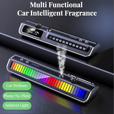 Car Ambient Light, 2in1 Interior Car LED Light with Aroma and Sound Active Function,Parking Plate