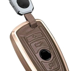 BMW Old Key Exclusive Aluminium Alloy Leather Keycase with Holder & Rope Chain