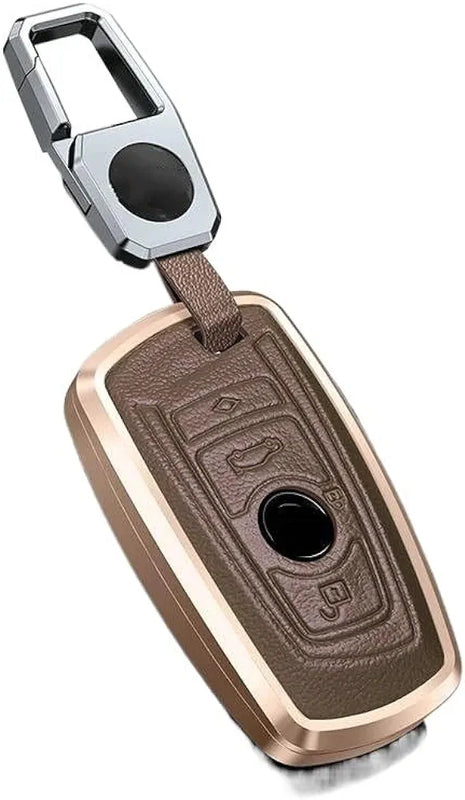 BMW Old Key Exclusive Aluminium Alloy Leather Keycase with Holder & Rope Chain