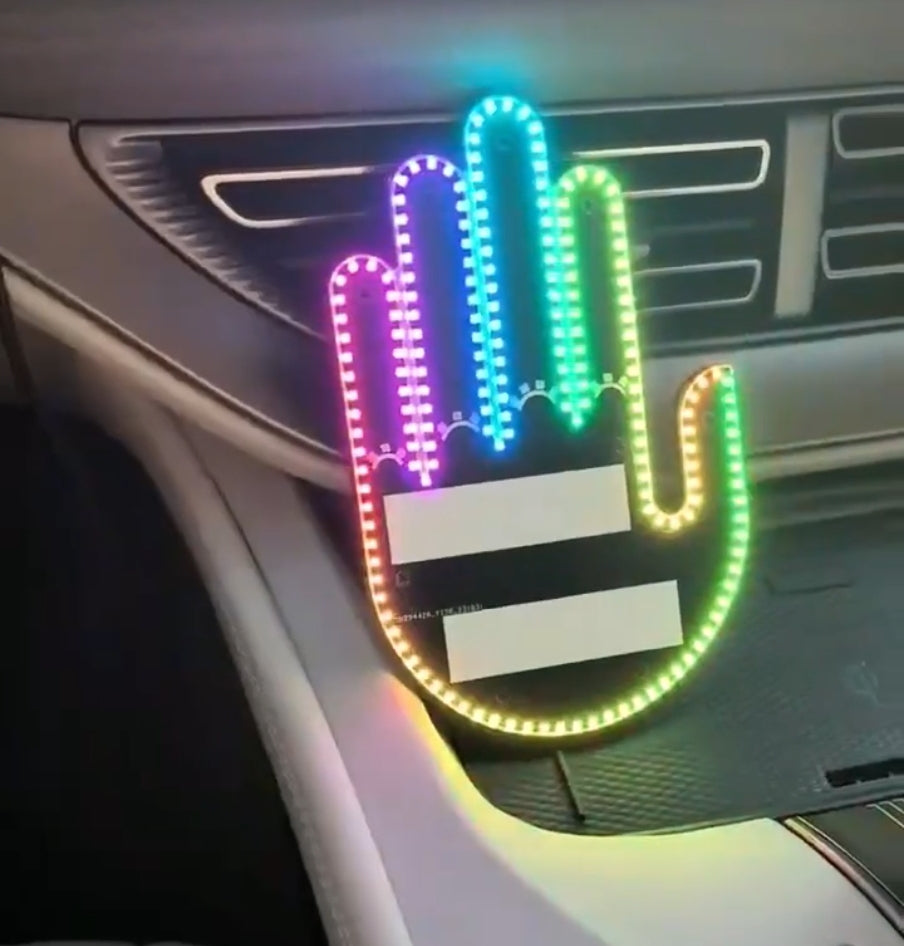 3in1 Multicolor Car Finger Gesture Light with Remote Signs Gesture Light Car Rear Window Lamp