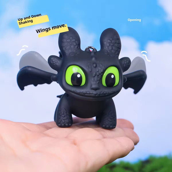 Night Furry Toothless Dragon Keychain