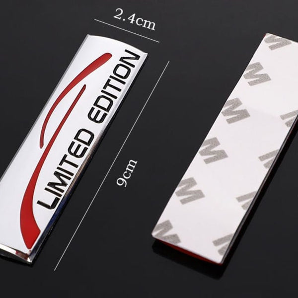 3D Limited Edition v4.0 Metal Sticker Decal Grey (9x2.3 cm)