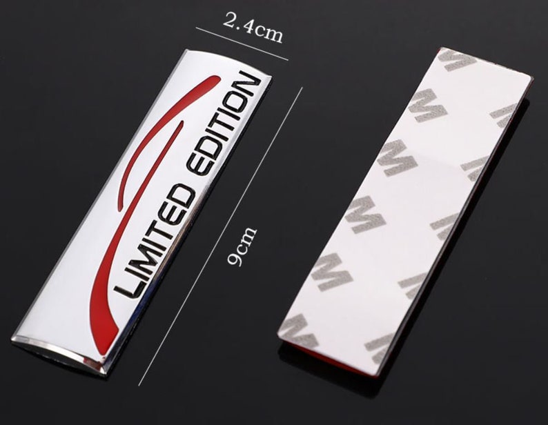 3D Limited Edition v4.0 Metal Sticker Decal Grey (9x2.3 cm)