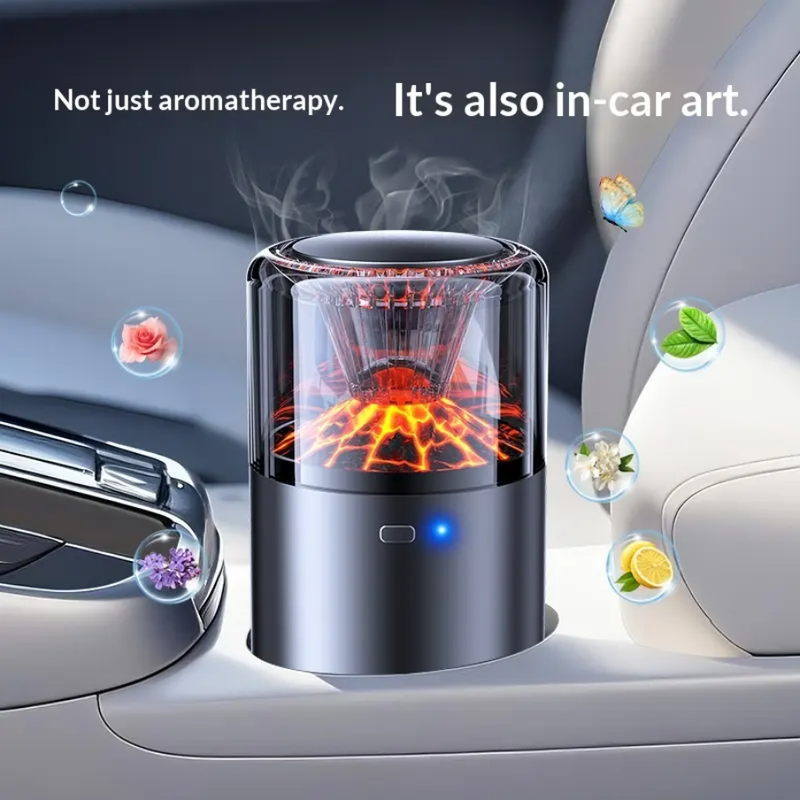 Car Smart Diffuser Volcano & Glacier Metal Alloy Perfume Aromatherapy