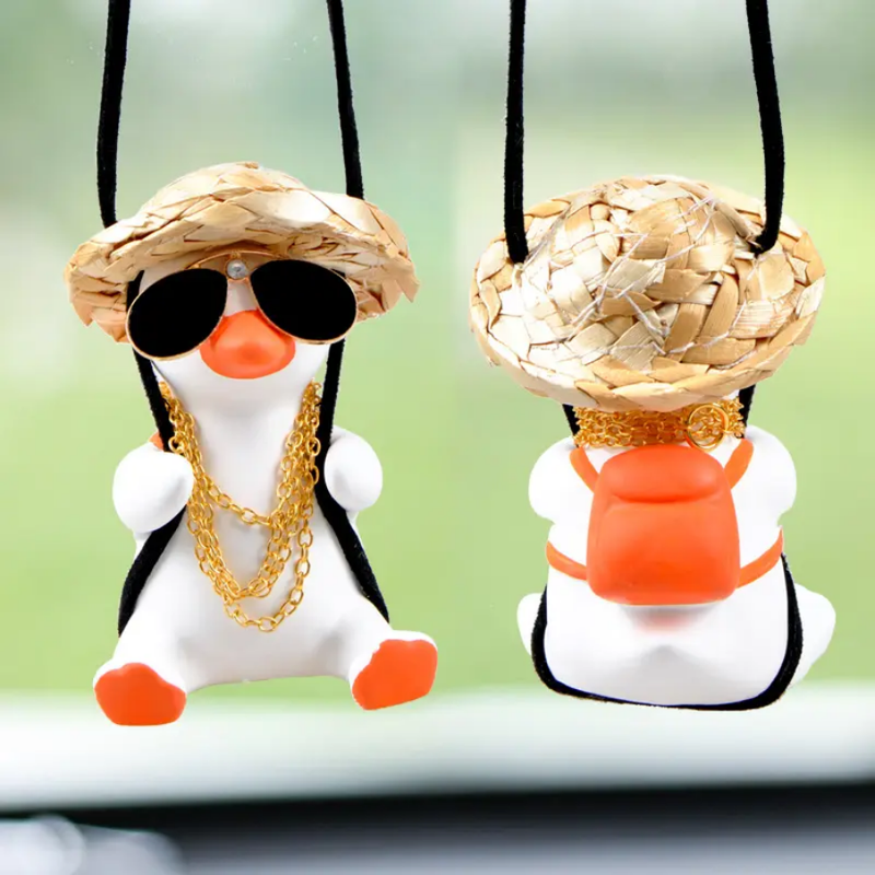 Duck With Chain Resin Pendant Hanging