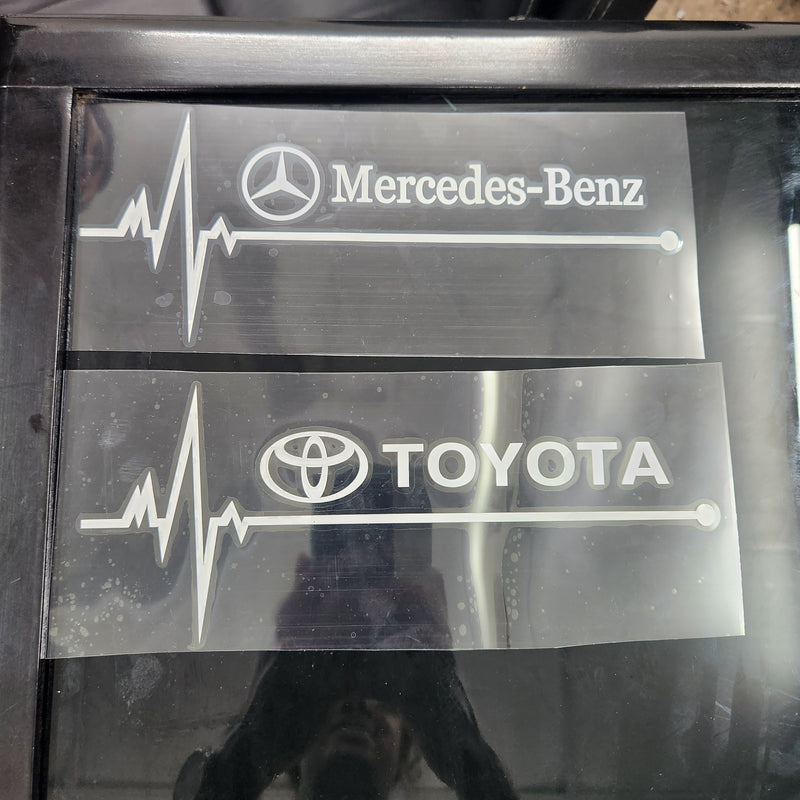 Heartbeat Brand Logo Laser Reflective Car Sticker (2 Pcs Set)