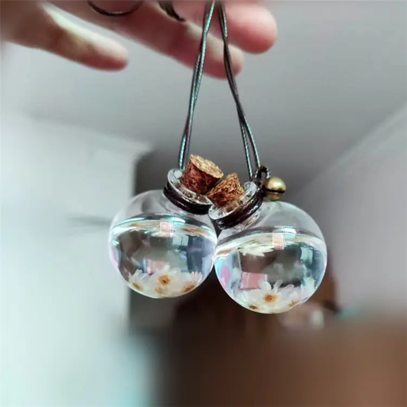 Glass Essential Oil Crystal Perfume Hanging Set of 2 Pcs