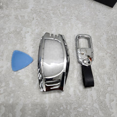 Hyundai Creta/Alcazar/i20/Aura 3,4 Button Key Armour Metal Alloy Keycase with Holder & Rope Chain
