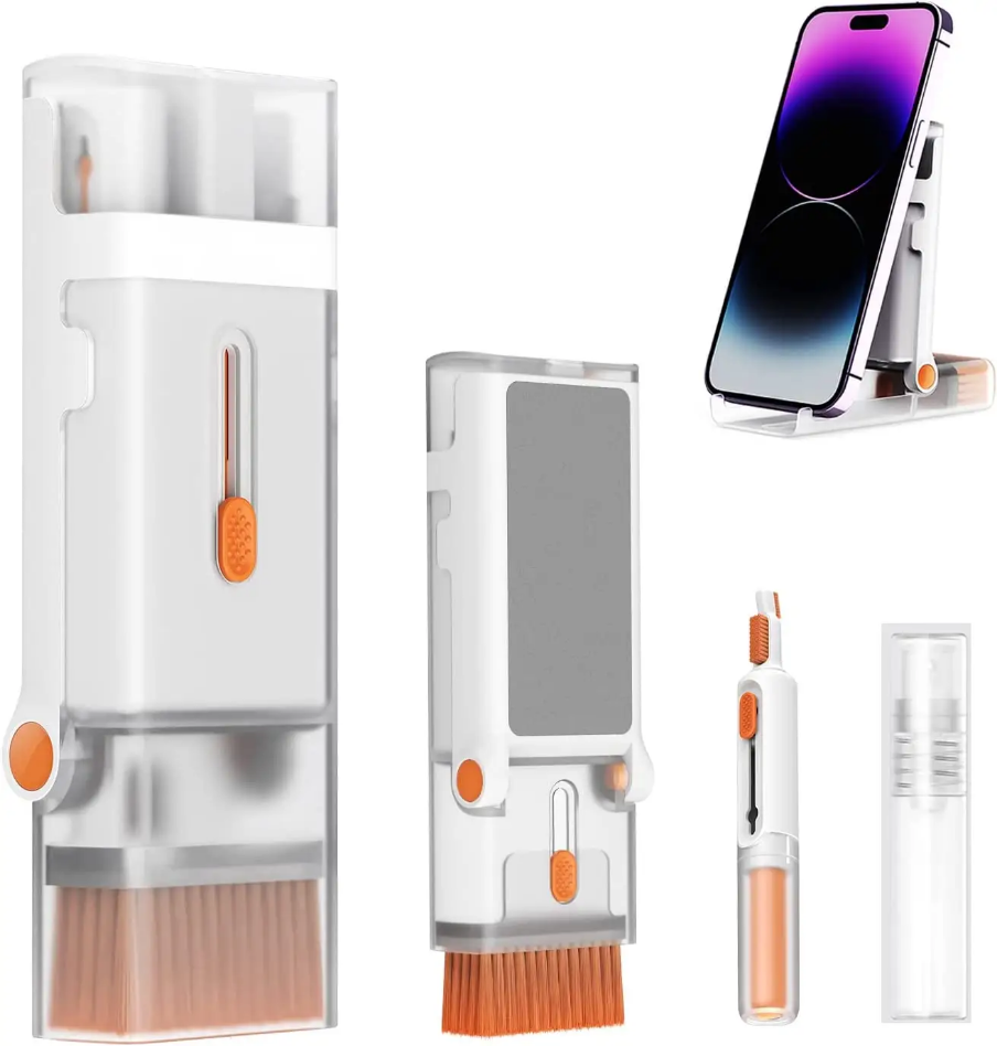 Portable 8in1 Multifunction Screen, Keyboard, Earbuds Cleaning with Foldable Stand