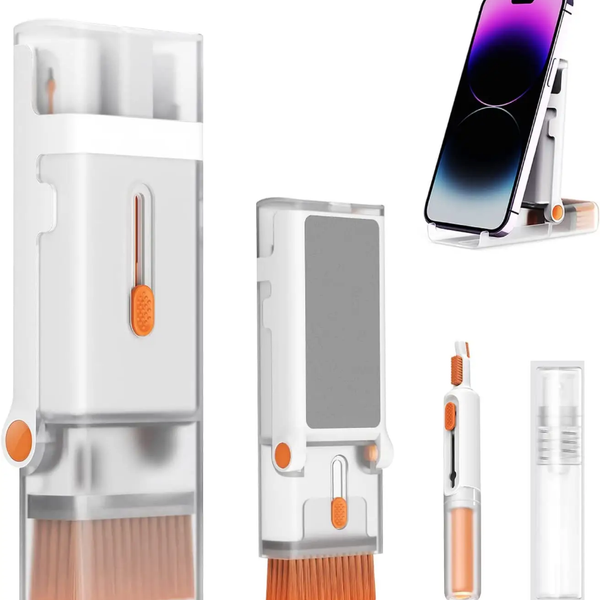 Portable 8in1 Brush Multifunction Screen, Keyboard, Earbuds Cleaning with Foldable Stand