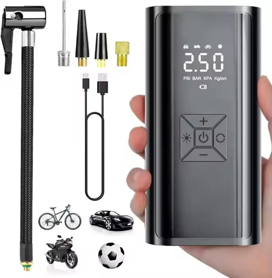 12V Inflator Air Pump, Power Bank & Flash Light 3900mah