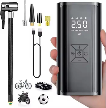 12V Inflator Air Pump, Power Bank & Flash Light 3900mah