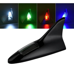 Solar Power LED Shark Fin Car Roof Antenna | Strobe Lights Roof Arieal