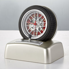 Non Ticking Tyre Shape Metal Alarm Clock