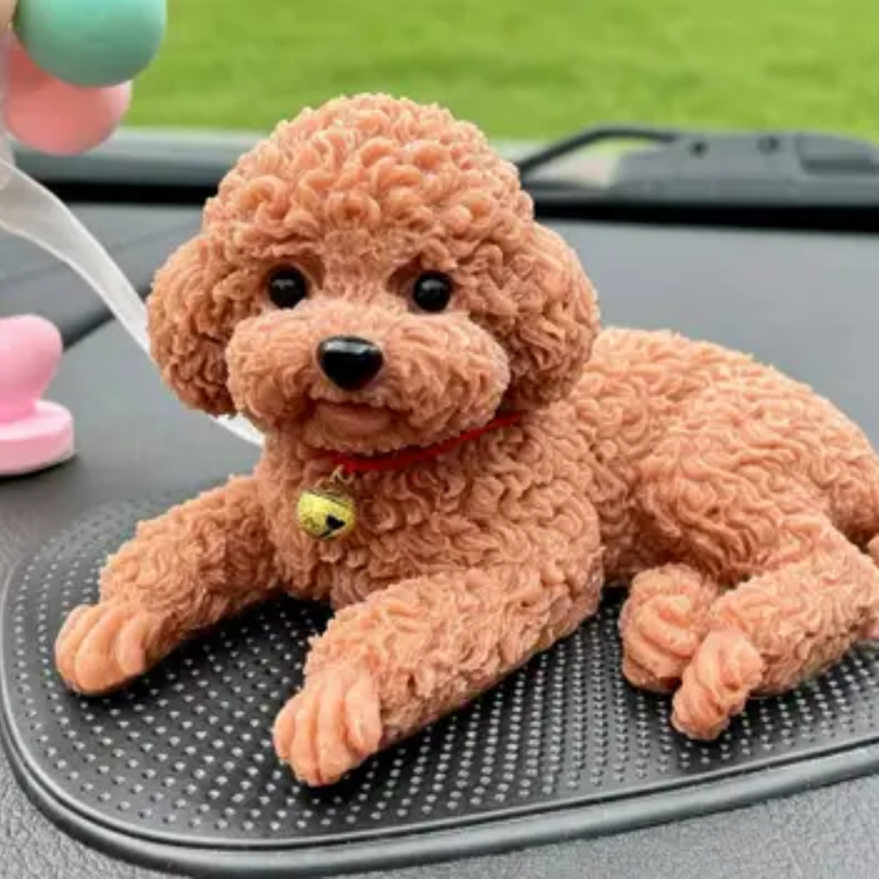Simulation Dog Nibbling TPR Material Toy Car Central Control Island Decoration