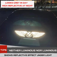 Wings Logo White Reflective Car Sticker (Buy 1 Get 1 Free)