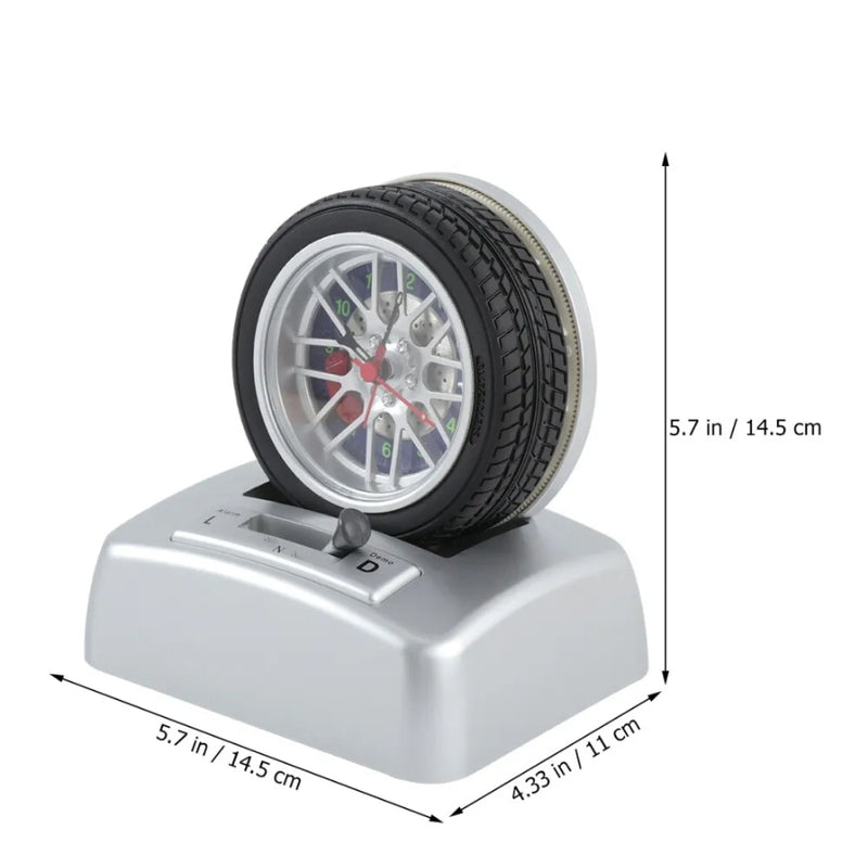 Non Ticking Tyre Shape Metal Alarm Clock