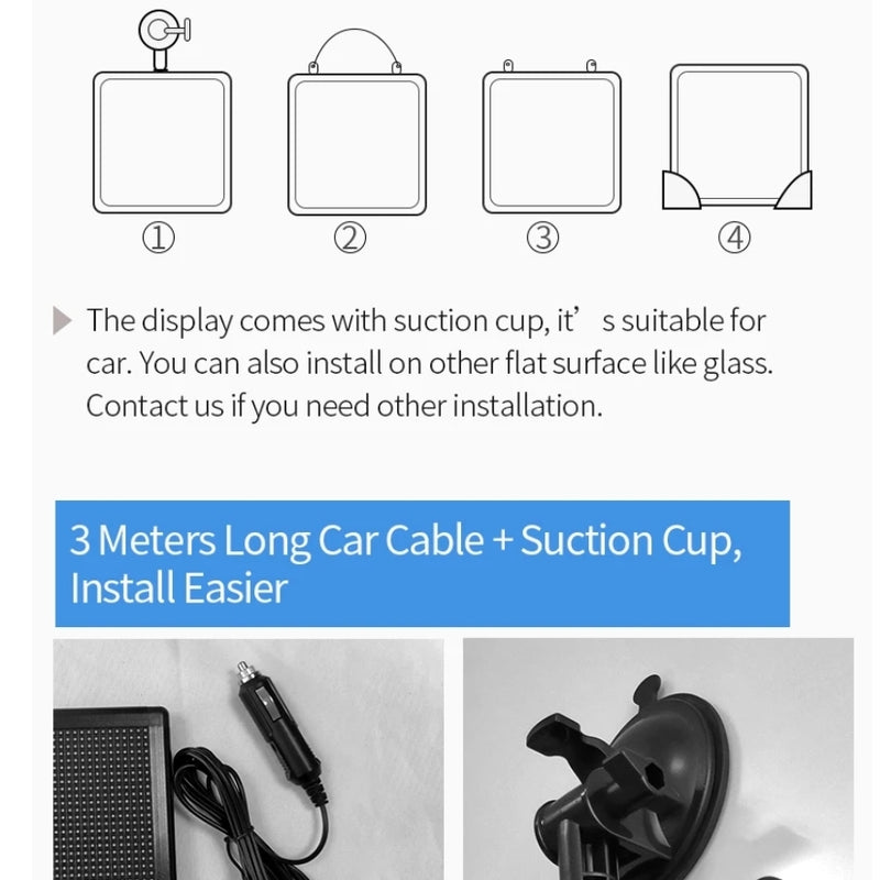 Car Portable Screen App Control LED Panel