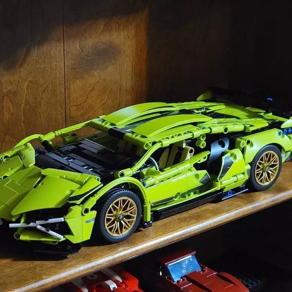 Lamborghini Sian Green Technical Version Building Blocks Car 1299 Pcs, 1:14 Scale