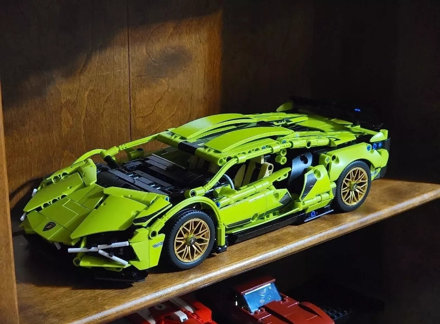 Lamborghini Sian Green Technical Version Building Blocks Car 1299 Pcs, 1:14 Scale