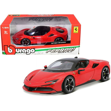 Ferrari SF90 Stradale Red Licensed Bburago 1:24 Diecast Scale Model