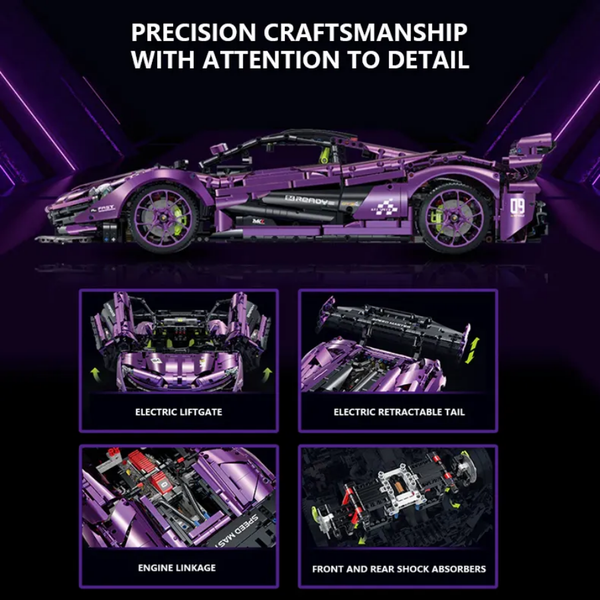 Mclaren P1 GTR Technique Version 3568 Pcs, 1:8 Scale Building Blocks Car