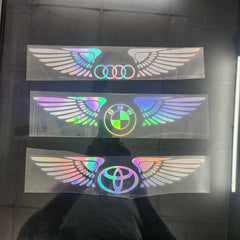 Wings Logo Laser Reflective Car Sticker (Buy 1 Get 1 Free)