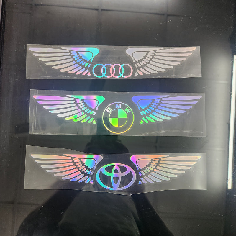Wings Logo Laser Reflective Car Sticker (Buy 1 Get 1 Free)