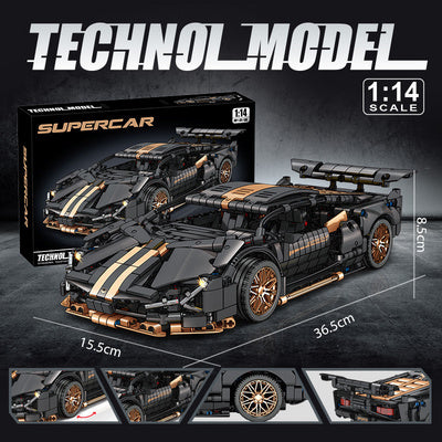 Lamborghini Sian Black Technical Version Building Blocks Car 1269 Pcs, 1:14 Scale