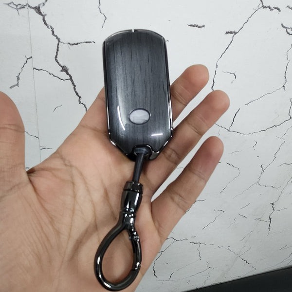 Tata Curvv New Key Alloy Wooden Exclusive Keycase with Holder & Rope Chain