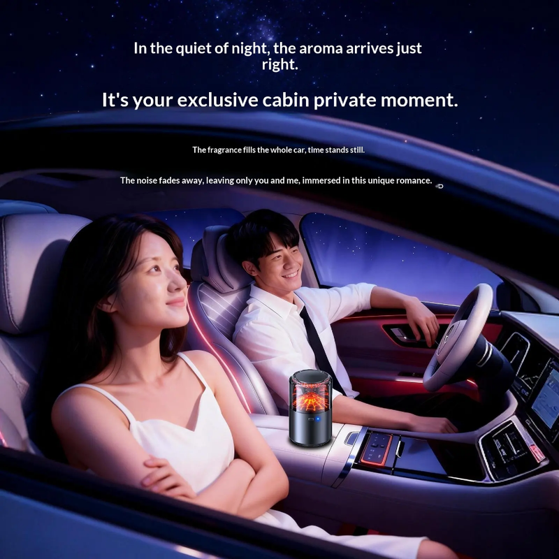 Car Smart Diffuser Volcano & Glacier Metal Alloy Perfume Aromatherapy