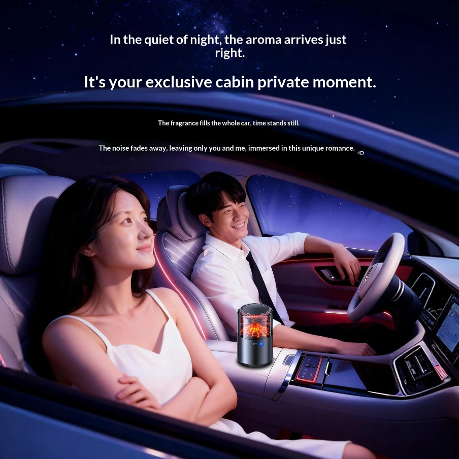 Car Smart Diffuser Volcano & Glacier Metal Alloy Perfume Aromatherapy