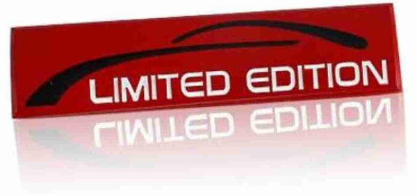 3D Limited Edition v4.0 Metal Sticker Decal Red (9x2.3 cm)