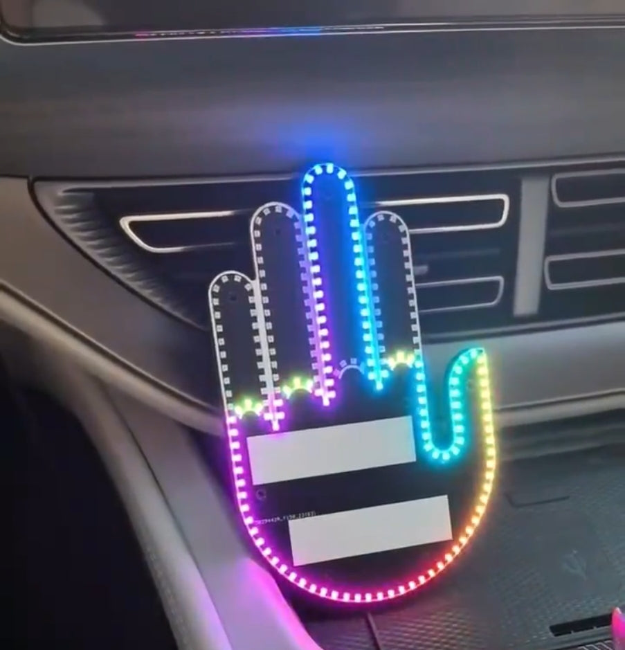 3in1 Multicolor Car Finger Gesture Light with Remote Signs Gesture Light Car Rear Window Lamp