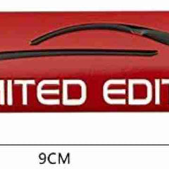 3D Limited Edition v4.0 Metal Sticker Decal Red (9x2.3 cm)