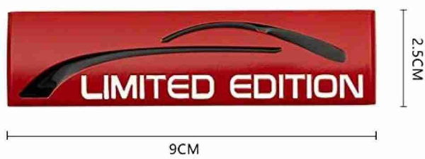 3D Limited Edition v4.0 Metal Sticker Decal Red (9x2.3 cm)