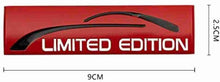 Load image into Gallery viewer, 3D Limited Edition v4.0 Metal Sticker Decal Red (9x2.3 cm)