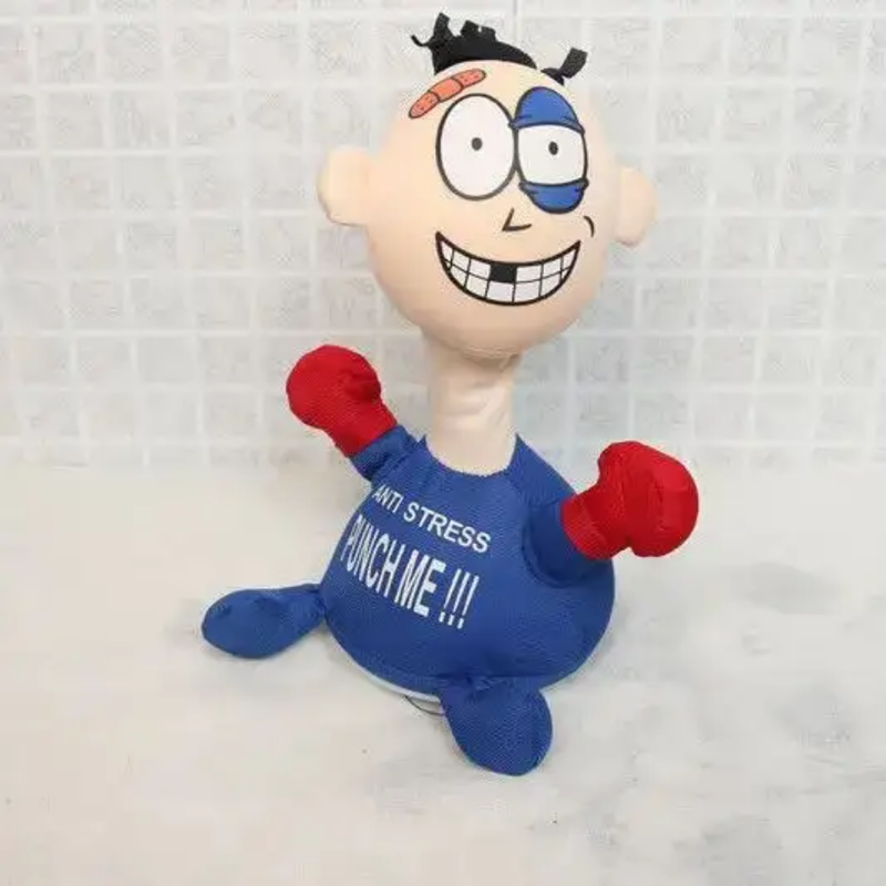 Funny Stress Relief Toys Punch Me Plush Figure Toys Anti-Stress Electric Creative Strike Screaming Doll