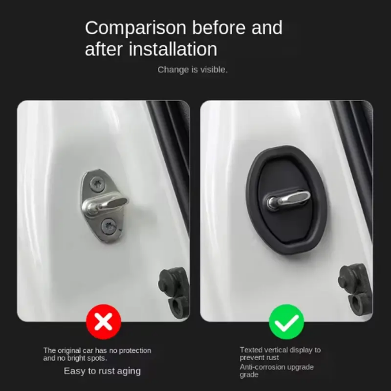 Car Door Lock Shock Absorber Protective Cover 4 Pcs Set
